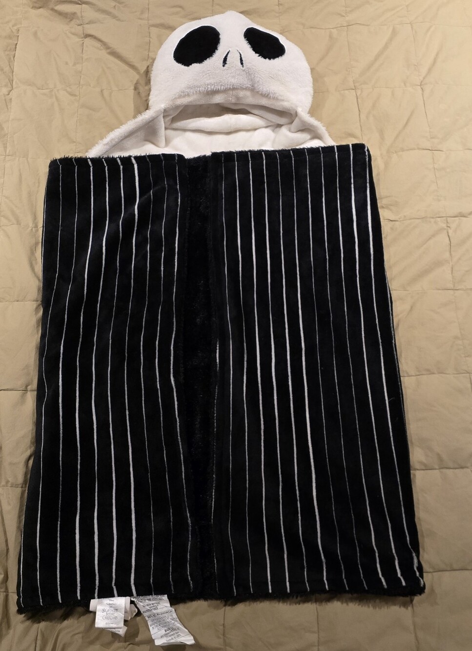 Disney Nightmare Before Christmas Jack Skellington Hooded Costume Blanket